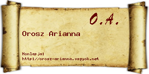 Orosz Arianna névjegykártya